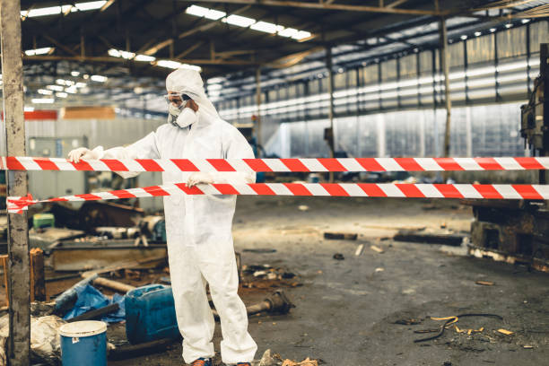 Professional Biohazard Cleanup technician working in Conway, NH